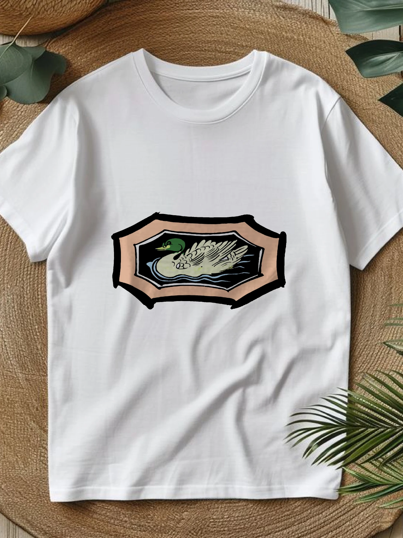 Women's T-shirts Chinese style Gym t-shirt Casual Basic Oversize Tee Casual 100% cotton Duck Swimming In Water printed tee C
Women's T-shirts Chinese style Gym t-shirt Casual Basic Oversize Tee Casual 100% cotton Duck Swimming In Water printed tee C
