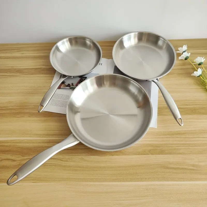 Stainless Steel Frying Pan Kitchen Flat Bottom Skillet Healthy Coating-Free Egg Pancake Cookware Professional Non Stick Chef Pan
Stainless Steel Frying Pan Kitchen Flat Bottom Skillet Healthy Coating-Free Egg Pancake Cookware Professional Non Stick Chef Pan
