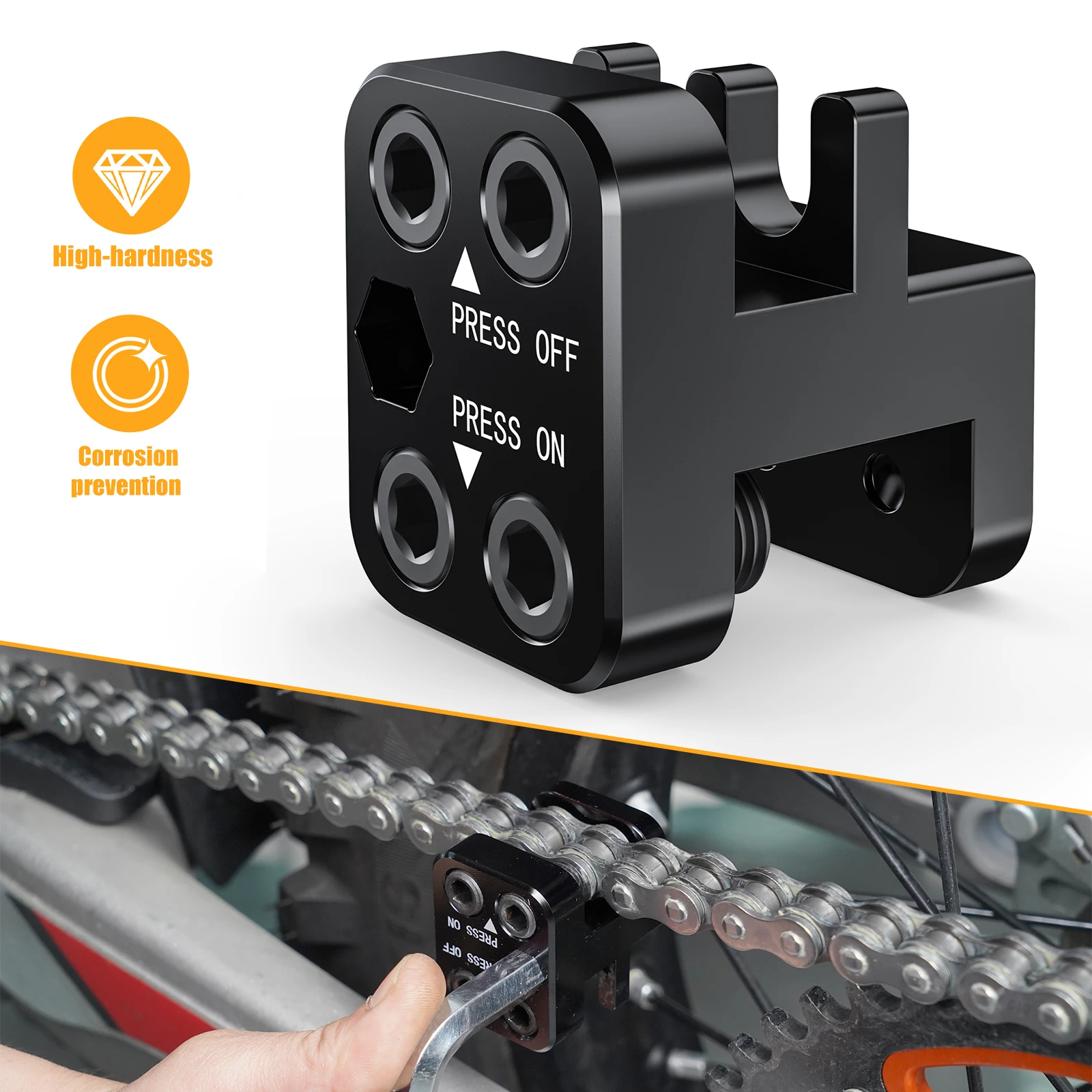 Universal Motorcycle 50 Series Chain Adjusting Alignment Tool ATV Dirt Bike Master Link Chain Press Tool 520 525 530 Side Plate
Universal Motorcycle 50 Series Chain Adjusting Alignment Tool ATV Dirt Bike Master Link Chain Press Tool 520 525 530 Side Plate