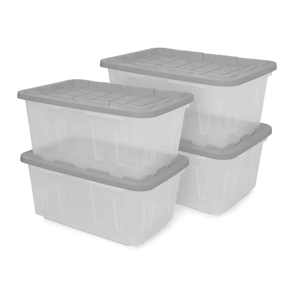 Bla & Yellow®, 27-Gallon Heavy Duty Clear Storage Container & Snap-Tight Lid, Clear & Grey (14.3”H X 20.6”W X 30.6”D),
Bla & Yellow®, 27-Gallon Heavy Duty Clear Storage Container & Snap-Tight Lid, Clear & Grey (14.3”H X 20.6”W X 30.6”D),