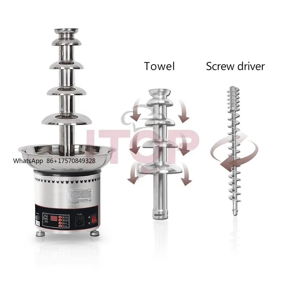 304# Stainless Steel 4/5/6/7 Commercial Chocolate Fountain, Chocolate Dispenser Wedding Catering Equipment
304# Stainless Steel 4/5/6/7 Commercial Chocolate Fountain, Chocolate Dispenser Wedding Catering Equipment