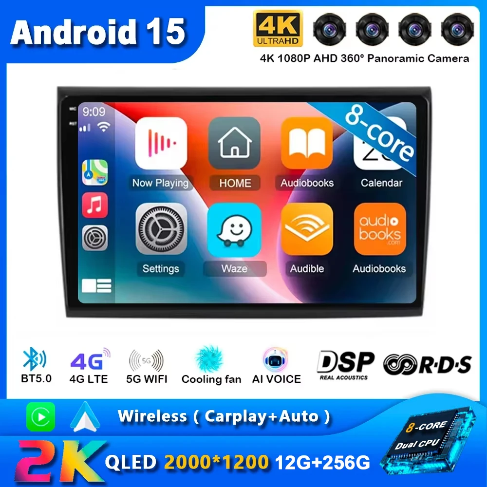 Android 15 For Fiat Bravo 2007 2008 2009 2010 2011 2012 Car Radio Navigation Multimedia Player GPS WiFi+4G DSP BT Carplay Auto
Android 15 For Fiat Bravo 2007 2008 2009 2010 2011 2012 Car Radio Navigation Multimedia Player GPS WiFi+4G DSP BT Carplay Auto