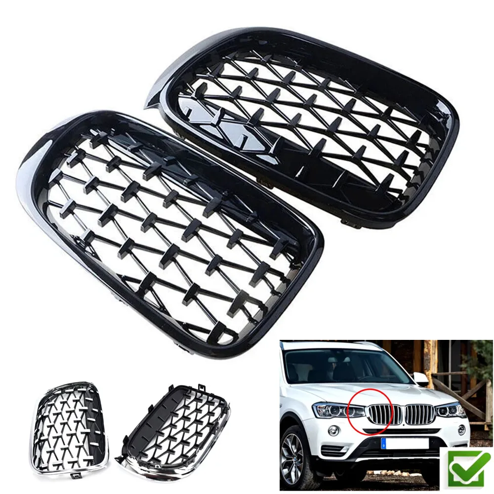 For BMW X3 F25 X4 F26 2014 2015 2016 2017 Diamond Style Grille Front Kidney Mesh Racing Grill Replacement Part Car Accessories
For BMW X3 F25 X4 F26 2014 2015 2016 2017 Diamond Style Grille Front Kidney Mesh Racing Grill Replacement Part Car Accessories
