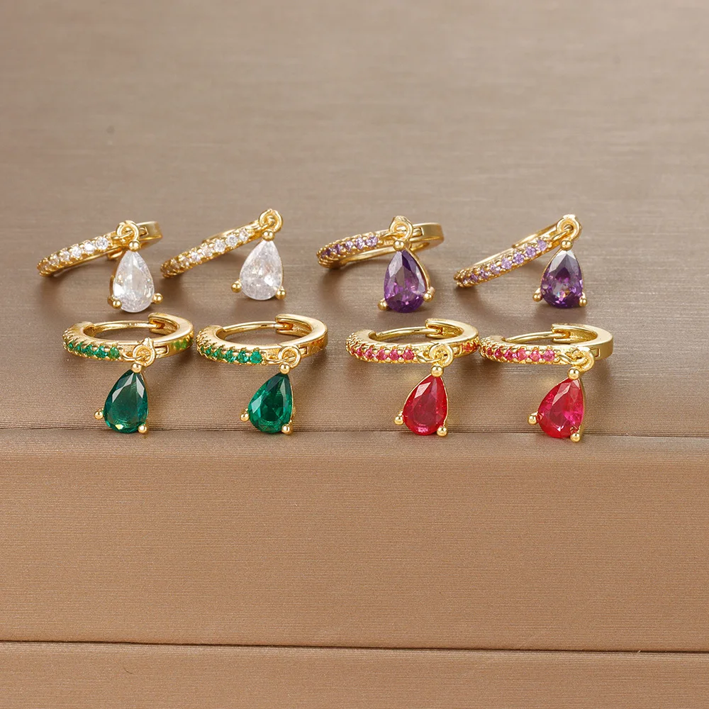 18K Gold Plated Geometry Zircon Water Drop Piercing Hoop Earrings For Women Cute Fine Jewelry Light Luxury Accessories
18K Gold Plated Geometry Zircon Water Drop Piercing Hoop Earrings For Women Cute Fine Jewelry Light Luxury Accessories