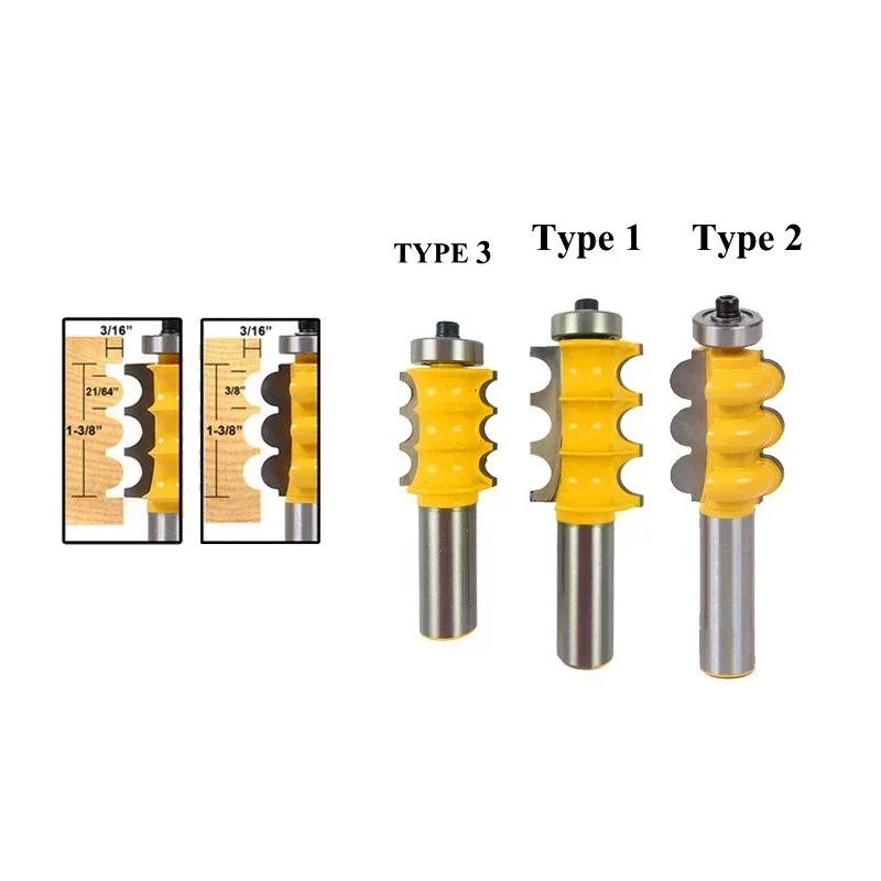 1pc 12mm 1/2 Shank Triple Flute Bead Column Molding Router Bit Line Knife Tenon Woodworking Milling Cutter Tools for Wood
1pc 12mm 1/2 Shank Triple Flute Bead Column Molding Router Bit Line Knife Tenon Woodworking Milling Cutter Tools for Wood