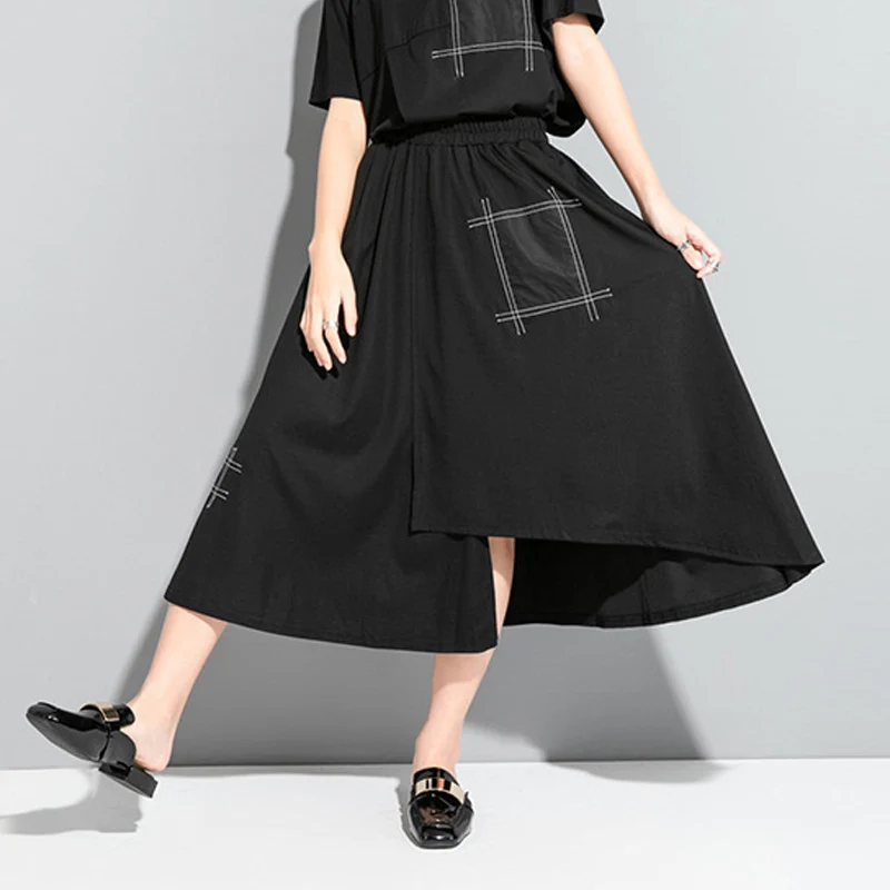 High Waist A-Line Skirt for Women Black Asymmetrical Slit Design Street Style Cotton Blend Midi Skirt Summer New Arrival
High Waist A-Line Skirt for Women Black Asymmetrical Slit Design Street Style Cotton Blend Midi Skirt Summer New Arrival