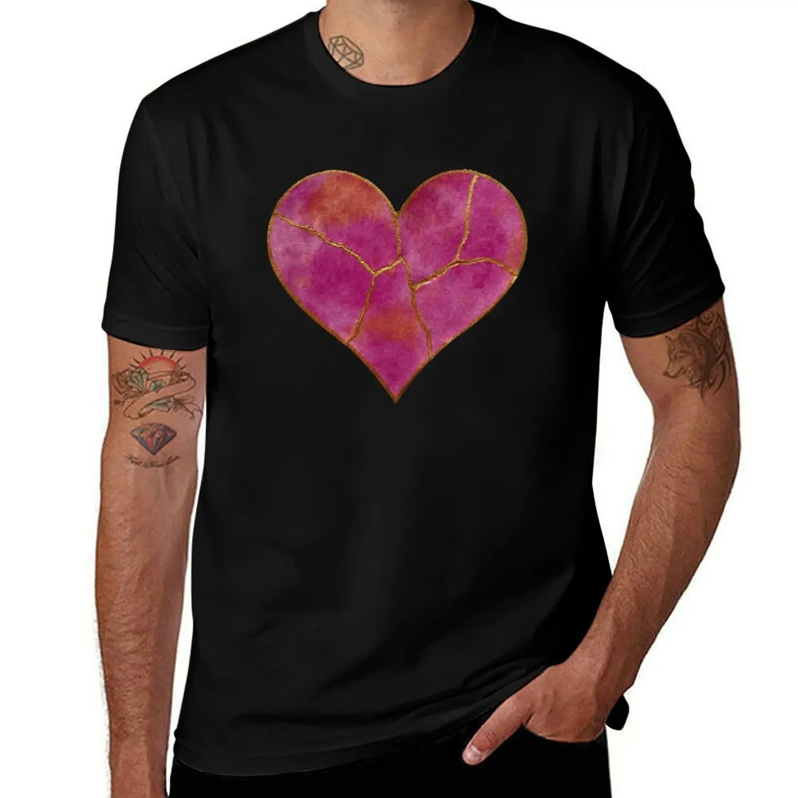 Kintsugi Mended Heart - Pink T-Shirt customs design your own man t shirt boys animal print black t shirts for men
Kintsugi Mended Heart - Pink T-Shirt customs design your own man t shirt boys animal print black t shirts for men
