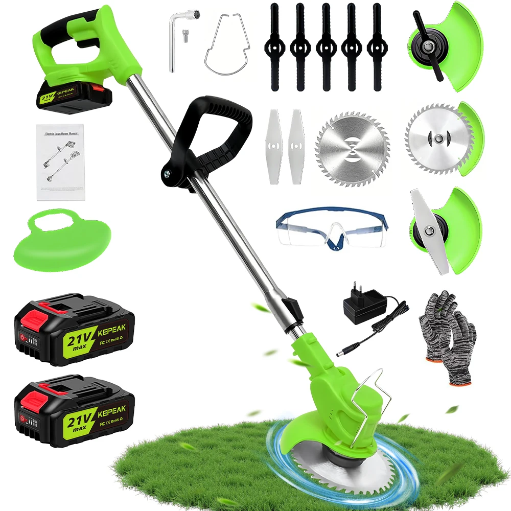 6-inch Lithium Battery Lawn Mower Cordless Fully Automatic Home Weed Hoeing Wacker Lawn Rechargeable Electric Portable Garden Trimmer with 2 Li-Ion Batteries Powered & 3 Cutting Blade Types
6-inch Lithium Battery Lawn Mower Cordless Fully Automatic Home Weed Hoeing Wacker Lawn Rechargeable Electric Portable Garden Trimmer with 2 Li-Ion Batteries Powered & 3 Cutting Blade Types