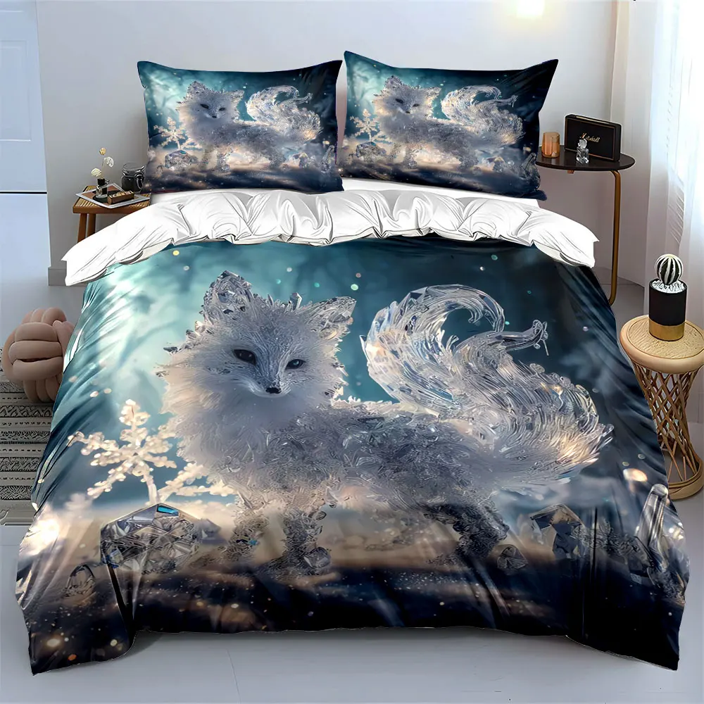 "Crystal Fox Figurine Set Decor" Bedding Set with 1 Duvet Cover 2 Pillowcases Single Double King Queen, Gift
"Crystal Fox Figurine Set Decor" Bedding Set with 1 Duvet Cover 2 Pillowcases Single Double King Queen, Gift