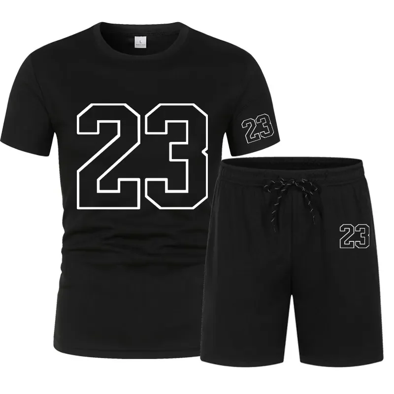 New Summer Men's Short Sleeve Shorts 2-Piece Tracksuit Fashion 23 Digital Printed Crewneck T-Shirt And Drawstring Shorts Sets
New Summer Men's Short Sleeve Shorts 2-Piece Tracksuit Fashion 23 Digital Printed Crewneck T-Shirt And Drawstring Shorts Sets