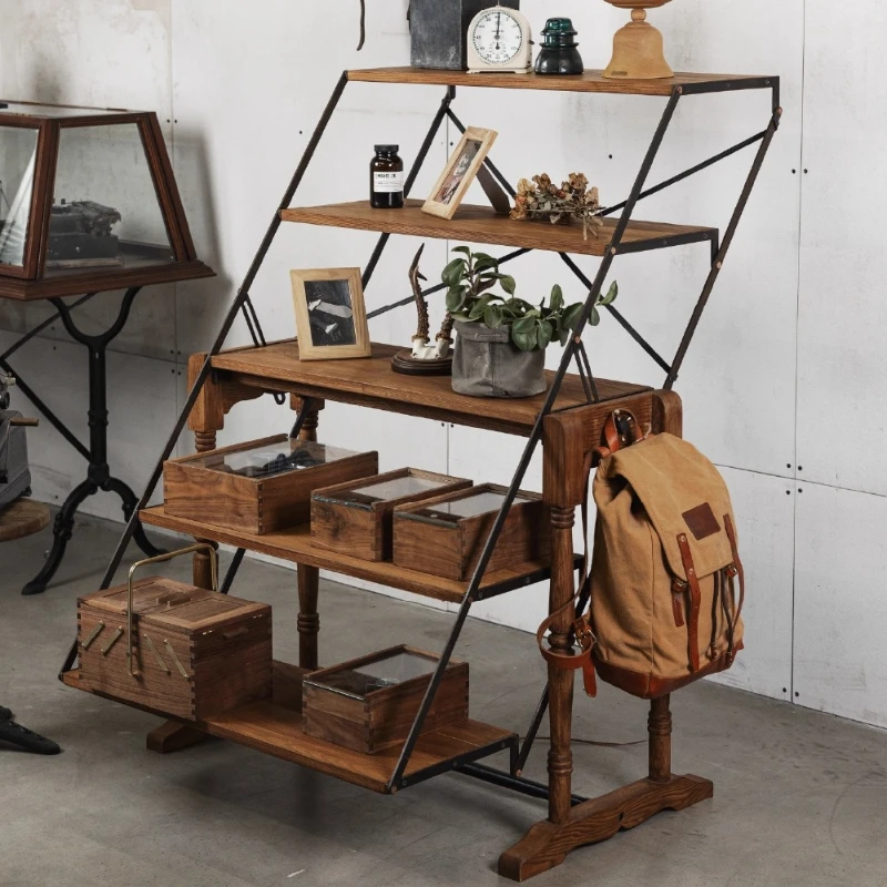 Retro folding and deforming shelves, multi-functional and creative multi-layer solid wood display shelves
Retro folding and deforming shelves, multi-functional and creative multi-layer solid wood display shelves