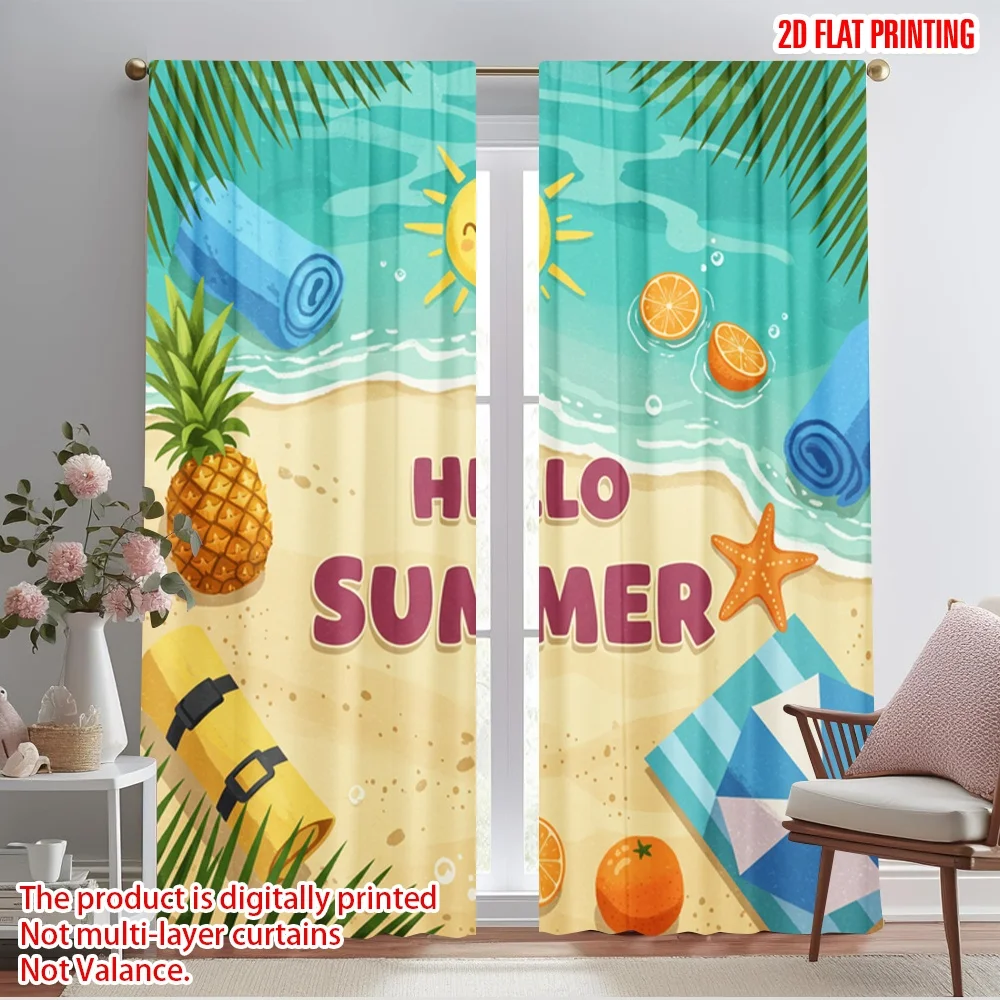 2pcs 2D flat printing Window Curtains Summer Beach Pineapple Sun Towel 100% Polyester Without Electricity Party Decorations Use
2pcs 2D flat printing Window Curtains Summer Beach Pineapple Sun Towel 100% Polyester Without Electricity Party Decorations Use