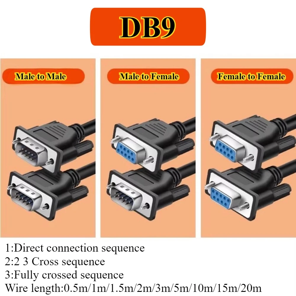 DB9 Serial Cable 9 Pin RS232 Serial Cable Male To Female PC Converter Extension Wire Adapter Cable 0.5m/1m/1.5m/2m/3m/5m/10m-20m
DB9 Serial Cable 9 Pin RS232 Serial Cable Male To Female PC Converter Extension Wire Adapter Cable 0.5m/1m/1.5m/2m/3m/5m/10m-20m