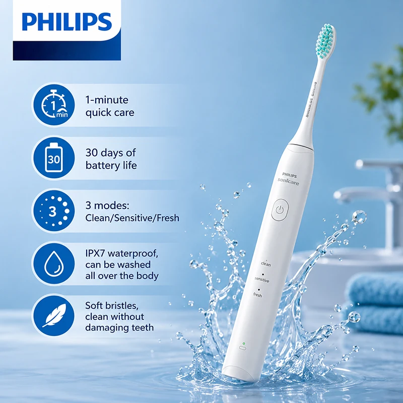 PHILIPS Adult Electric Toothbrush Rechargeable Oral Care Toothbrush Deep Cleaning With 3 Modes 2-Minute Timer Gift For Lover
PHILIPS Adult Electric Toothbrush Rechargeable Oral Care Toothbrush Deep Cleaning With 3 Modes 2-Minute Timer Gift For Lover