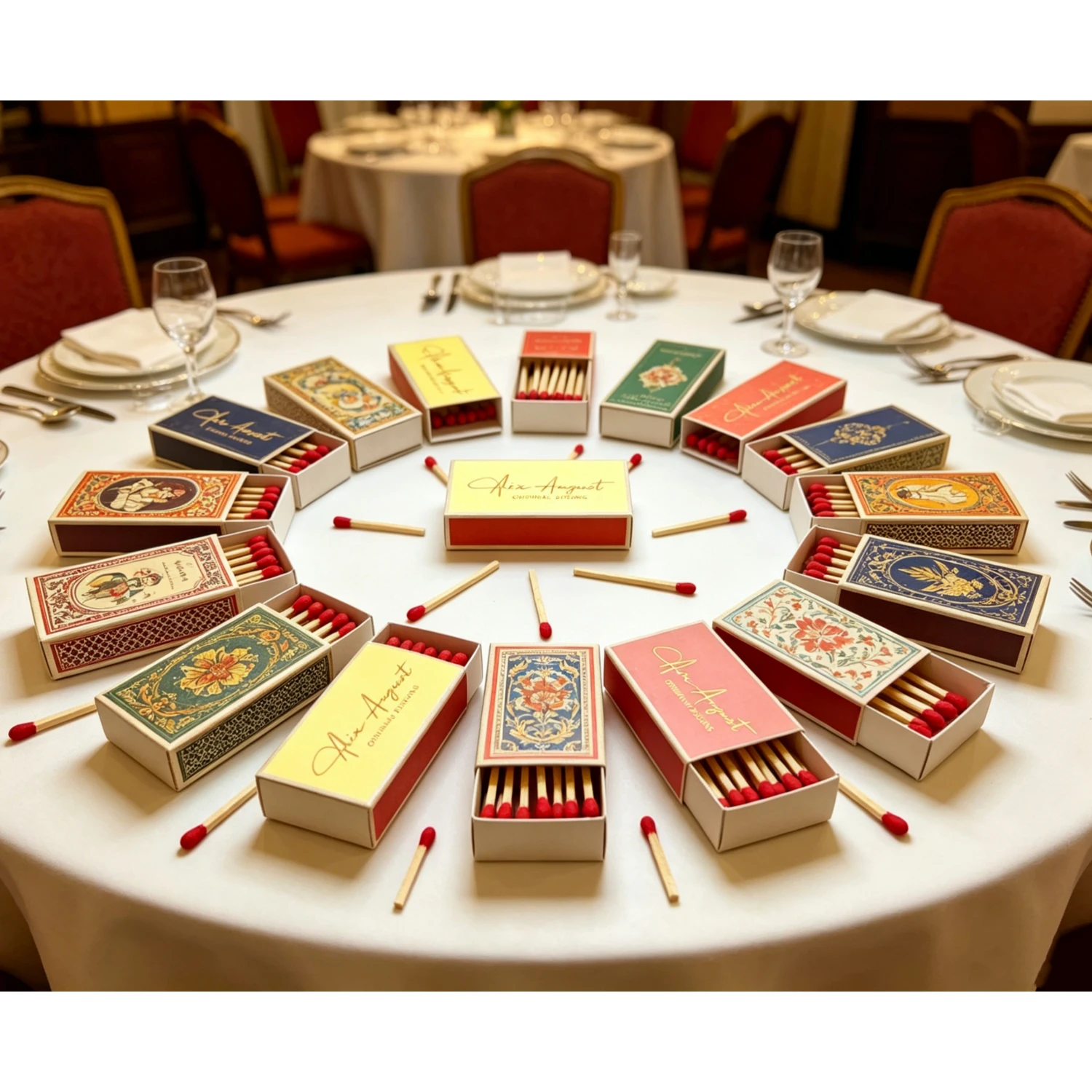 Custom Wedding Compact Matchboxes, Personalized Portable Design, Small Favours for Wedding Reception
Custom Wedding Compact Matchboxes, Personalized Portable Design, Small Favours for Wedding Reception