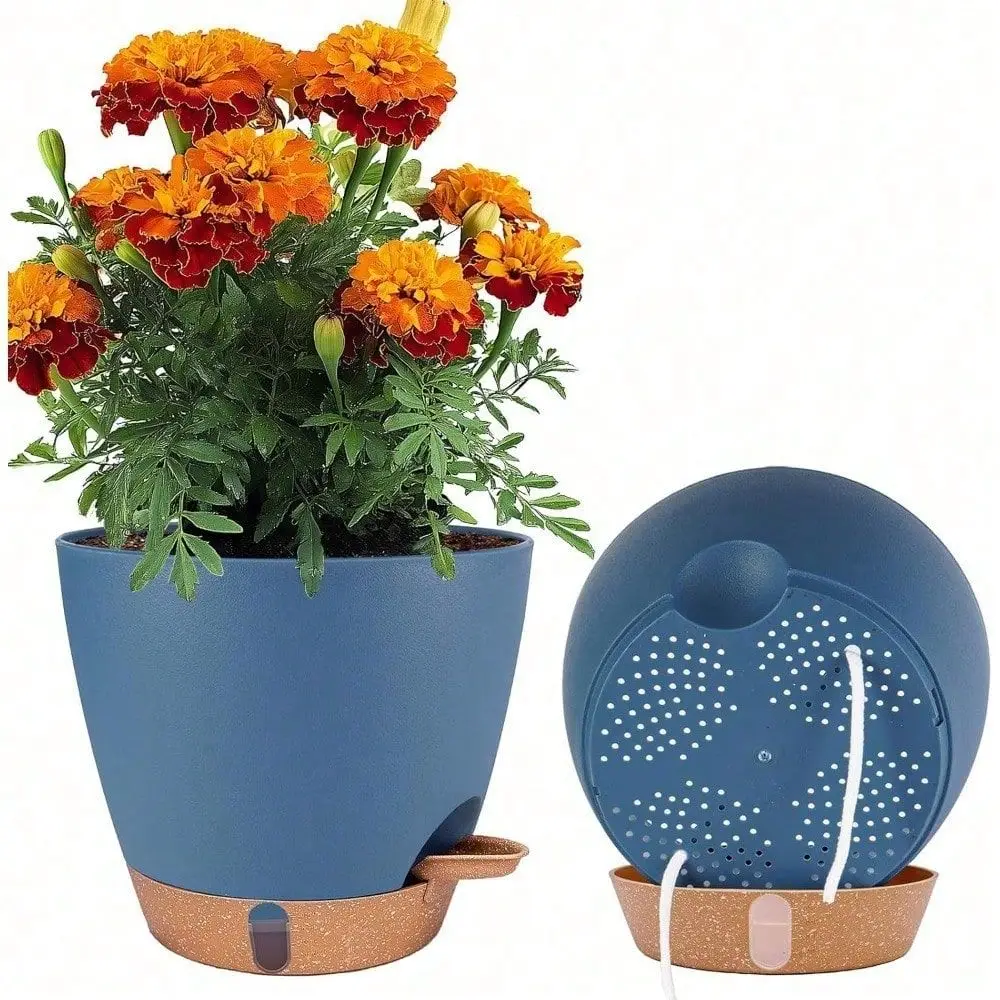 Pack 10 Inch Plant Pots, Plastic Self Watering Planters With Drainage Holes, Deep Reservoir, Water Level Indicator, Modern Deco
Pack 10 Inch Plant Pots, Plastic Self Watering Planters With Drainage Holes, Deep Reservoir, Water Level Indicator, Modern Deco
