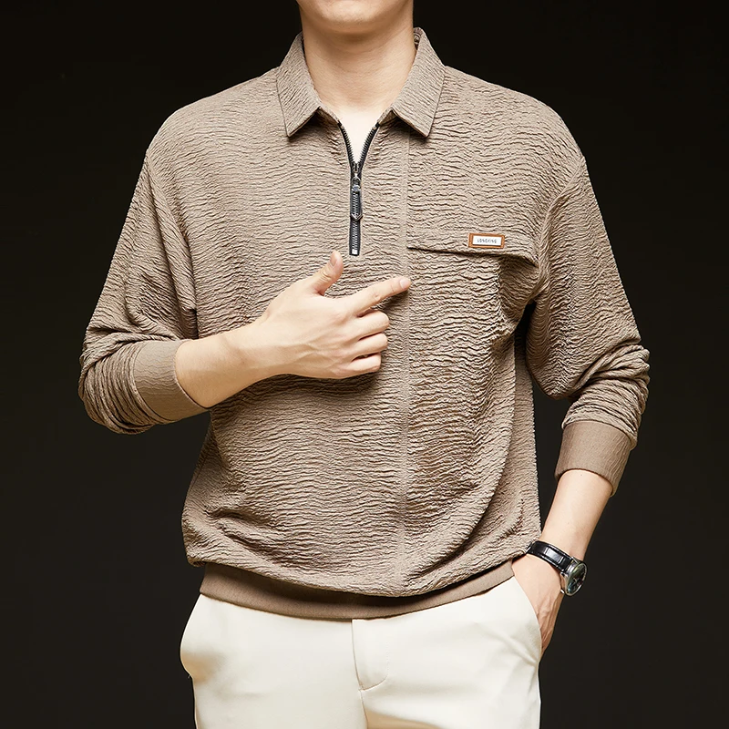 Men's Half-zip Lapel Polo Shirt 2024 Spring and Autumn New Sweatshirt Style Trend Loose Casual Long-sleeved T-shirt MenClothing
Men's Half-zip Lapel Polo Shirt 2024 Spring and Autumn New Sweatshirt Style Trend Loose Casual Long-sleeved T-shirt MenClothing