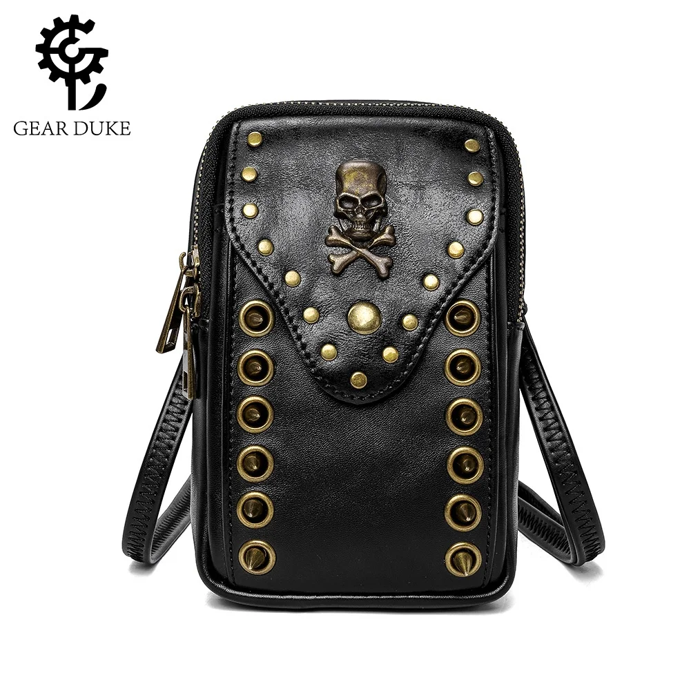 Punk Ladies Skull Head Rivet Single Shoulder Crossbody Bag Mobile Phone Bag Wearable Belt Motorcycle Knight Small Backpack
Punk Ladies Skull Head Rivet Single Shoulder Crossbody Bag Mobile Phone Bag Wearable Belt Motorcycle Knight Small Backpack