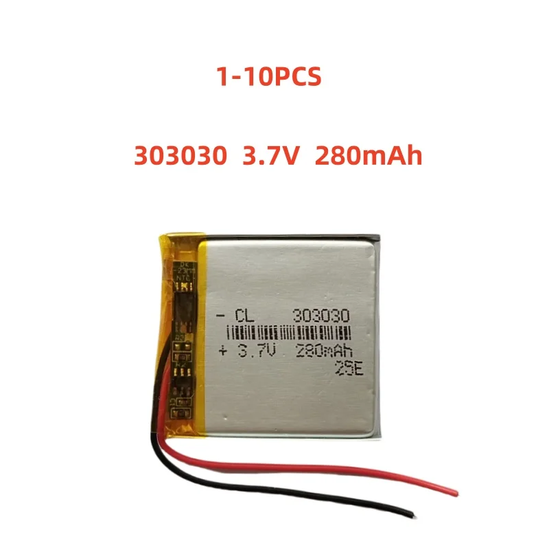303030 3.7V 280mAh Small Size Lipo Rechargeable Battery Lithium Polymer For MP3 Bluetooth MID headset headphone video pen
303030 3.7V 280mAh Small Size Lipo Rechargeable Battery Lithium Polymer For MP3 Bluetooth MID headset headphone video pen
