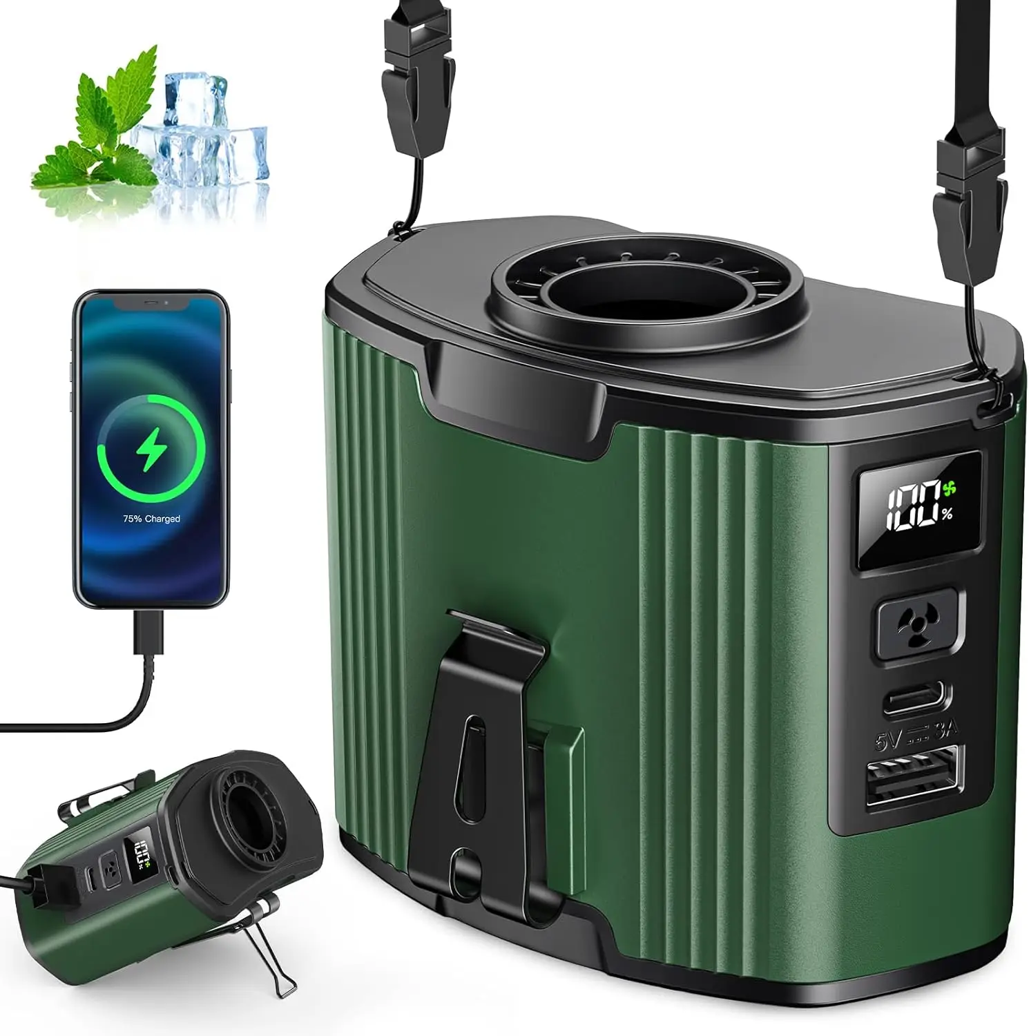 40H Cooling Portable Waist Fan, 17000RPM 10 Speeds, 3-in-1 Wearable Body Fan for Camping, Travel, Jobsite
40H Cooling Portable Waist Fan, 17000RPM 10 Speeds, 3-in-1 Wearable Body Fan for Camping, Travel, Jobsite
