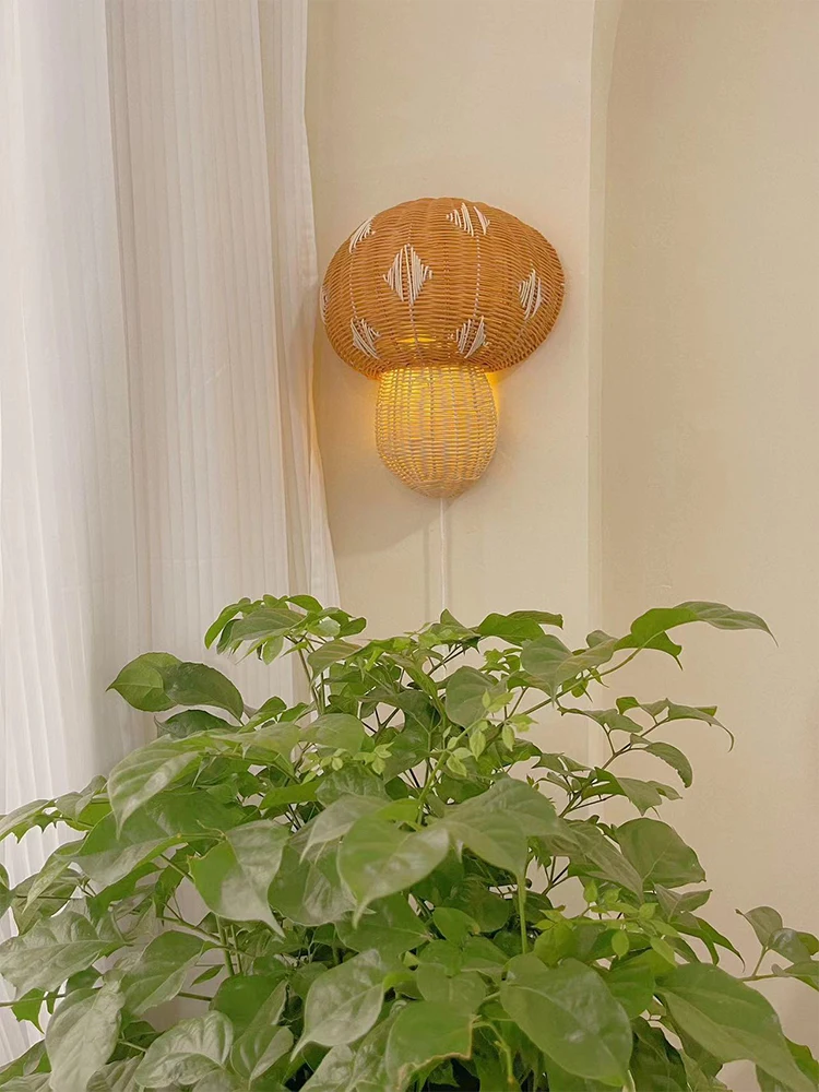 Pendant Light Wall Lamp Mushroom Shape Brown Hand-woven Lovely Design Walkl Decoration 33 X 28 Cm Handmade Rattan Lampshade
Pendant Light Wall Lamp Mushroom Shape Brown Hand-woven Lovely Design Walkl Decoration 33 X 28 Cm Handmade Rattan Lampshade