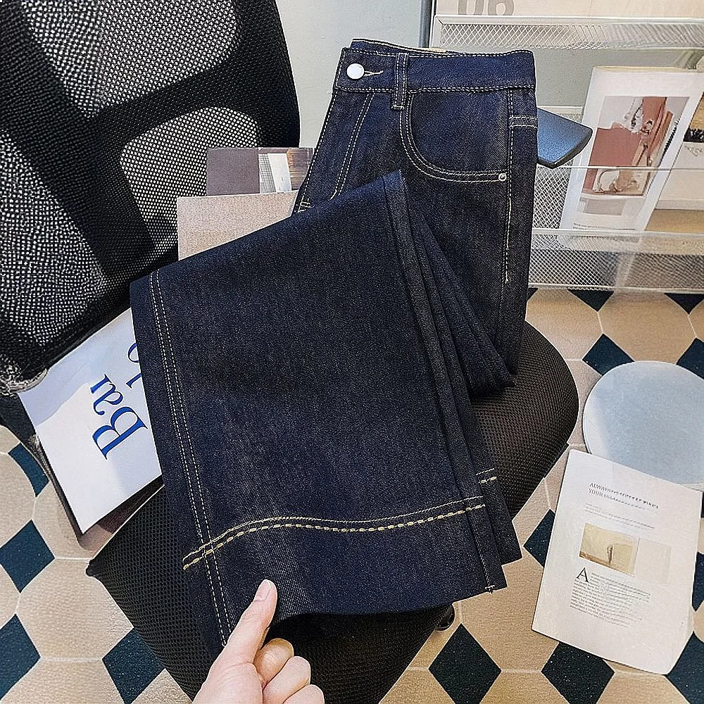 Narrow Version Wide Leg Jeans For Women's Spring And Autumn 2025 New High Waisted Deep Blue Cropped Straight Leg Pants
Narrow Version Wide Leg Jeans For Women's Spring And Autumn 2025 New High Waisted Deep Blue Cropped Straight Leg Pants