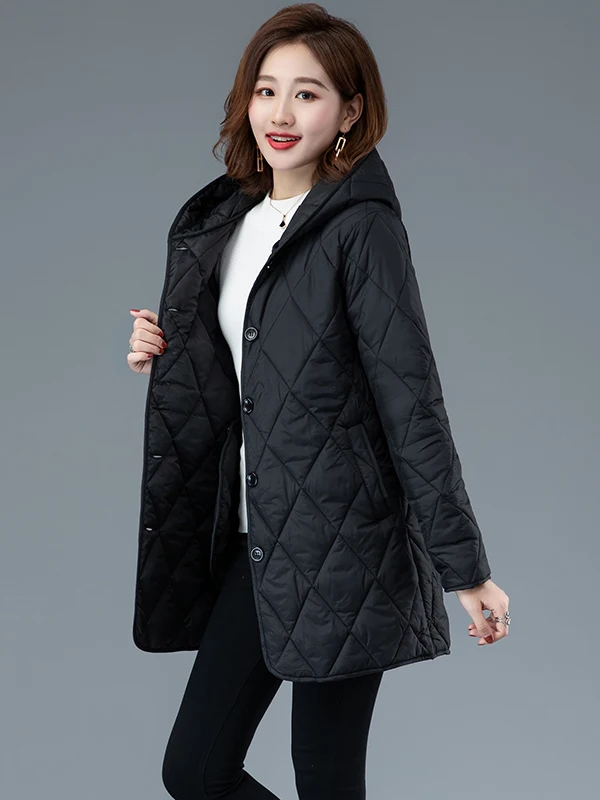Легкая хлопковая куртка для похудения, осенне-зимняя женская повседневная теплая пуховая куртка из хлопка, однотонная, с ромбовидным узором, с капюшоном
Легкая хлопковая куртка для похудения, осенне-зимняя женская повседневная теплая пуховая куртка из хлопка, однотонная, с ромбовидным узором, с капюшоном