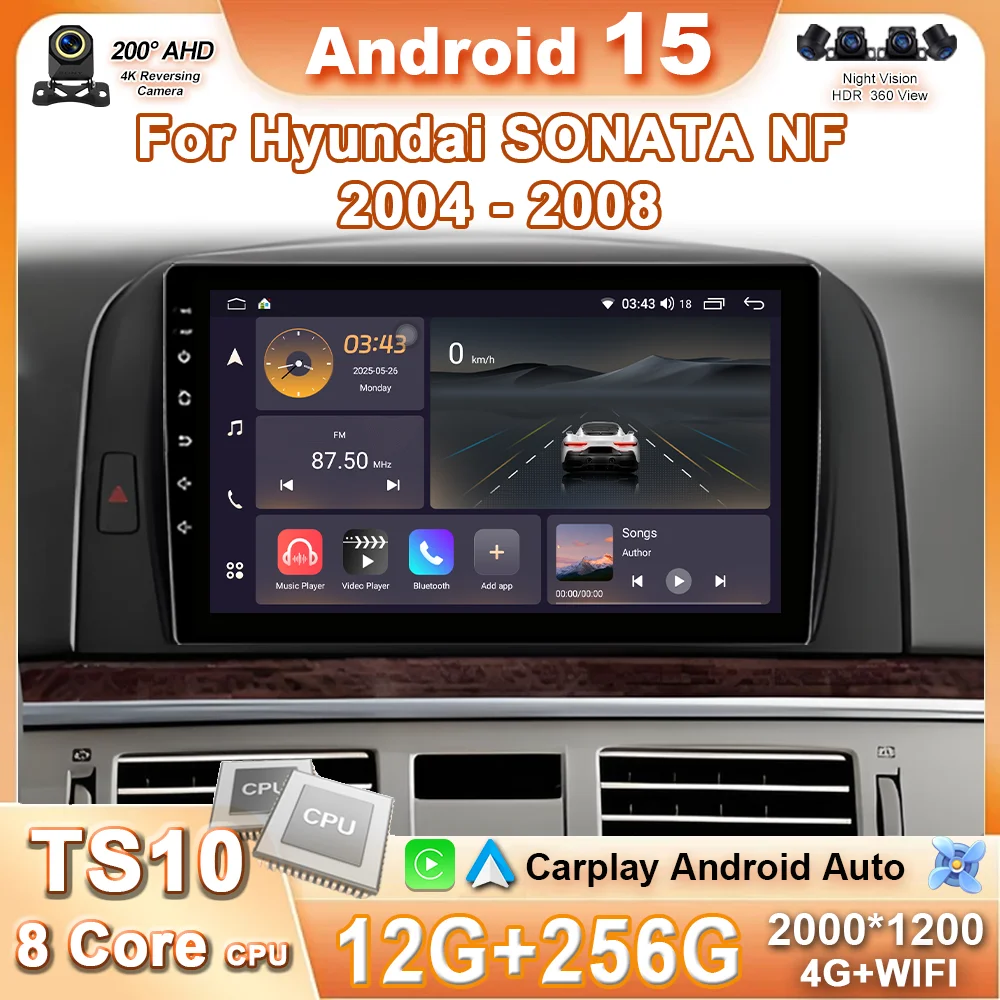 Android 15 For Hyundai SONATA NF 2004 2005 2006 2007 2008 Carplay Car Radio Multimedia Player GPS Navigation NO 2DIN DVD 4G Wifi
Android 15 For Hyundai SONATA NF 2004 2005 2006 2007 2008 Carplay Car Radio Multimedia Player GPS Navigation NO 2DIN DVD 4G Wifi