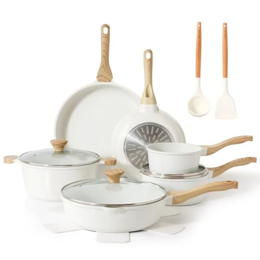 Nonstick Ceramic Cookware Set 16-Piece, Healthy Pots and Pans Set, Non-toxic Kitchen Cooking Set with Stay-Cool Handles, Silico
Nonstick Ceramic Cookware Set 16-Piece, Healthy Pots and Pans Set, Non-toxic Kitchen Cooking Set with Stay-Cool Handles, Silico