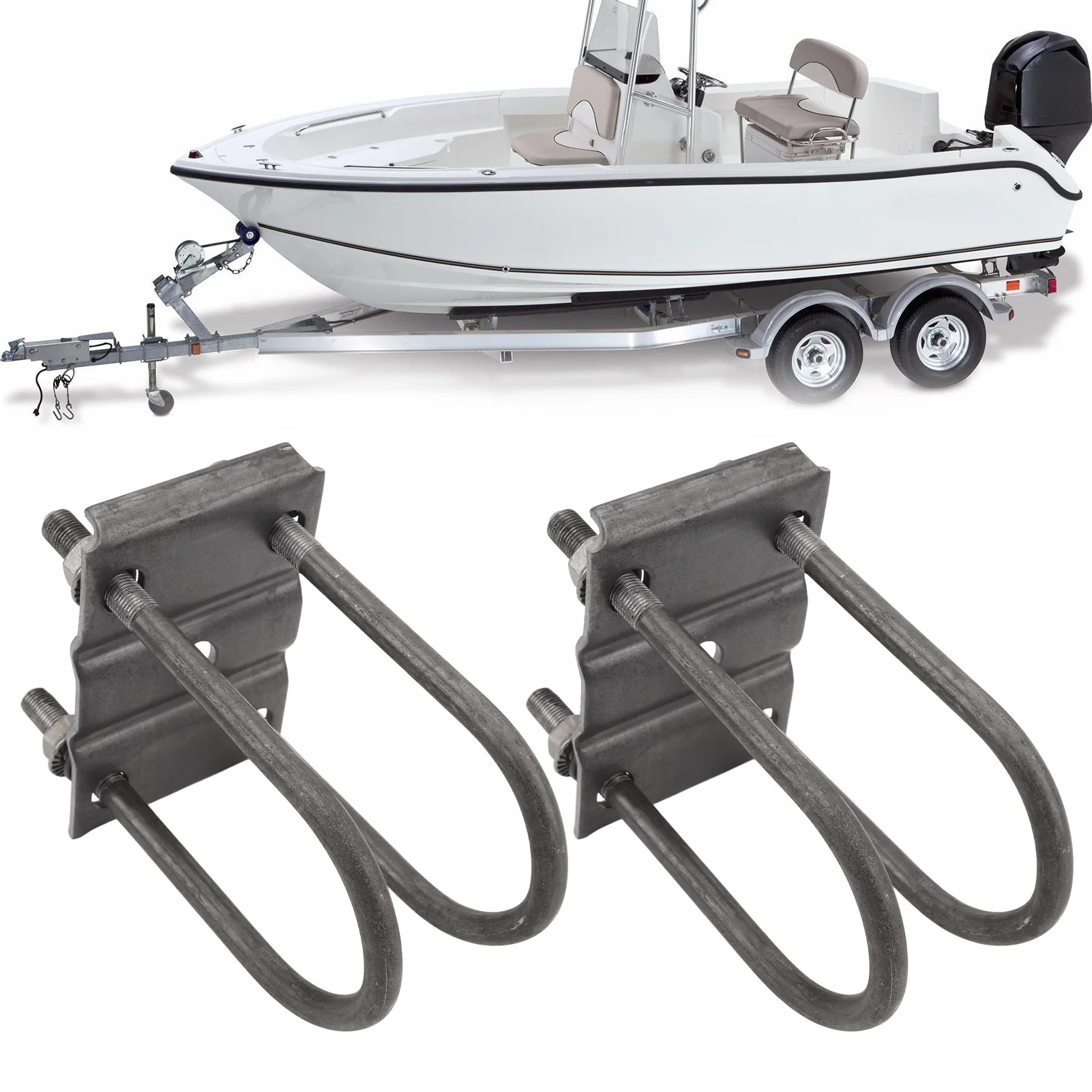 Комплект U-образных болтов для прицепов, U-образные болты для рессор прицепов из вальцованной стали, высокая твердость, длительный срок службы, для 3-дюймовых круглых рессорных осей
Комплект U-образных болтов для прицепов, U-образные болты для рессор прицепов из вальцованной стали, высокая твердость, длительный срок службы, для 3-дюймовых круглых рессорных осей