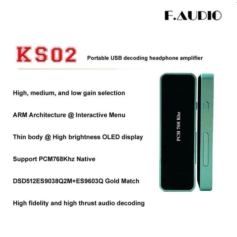 Upgraded F. AUDIO KS02 ES9603Q USB Decoding Headphone Amplifier OLED XMOS + ES9038Q2M HiFi DAC PCM 32Bit 768KHz DSD512
Upgraded F. AUDIO KS02 ES9603Q USB Decoding Headphone Amplifier OLED XMOS + ES9038Q2M HiFi DAC PCM 32Bit 768KHz DSD512