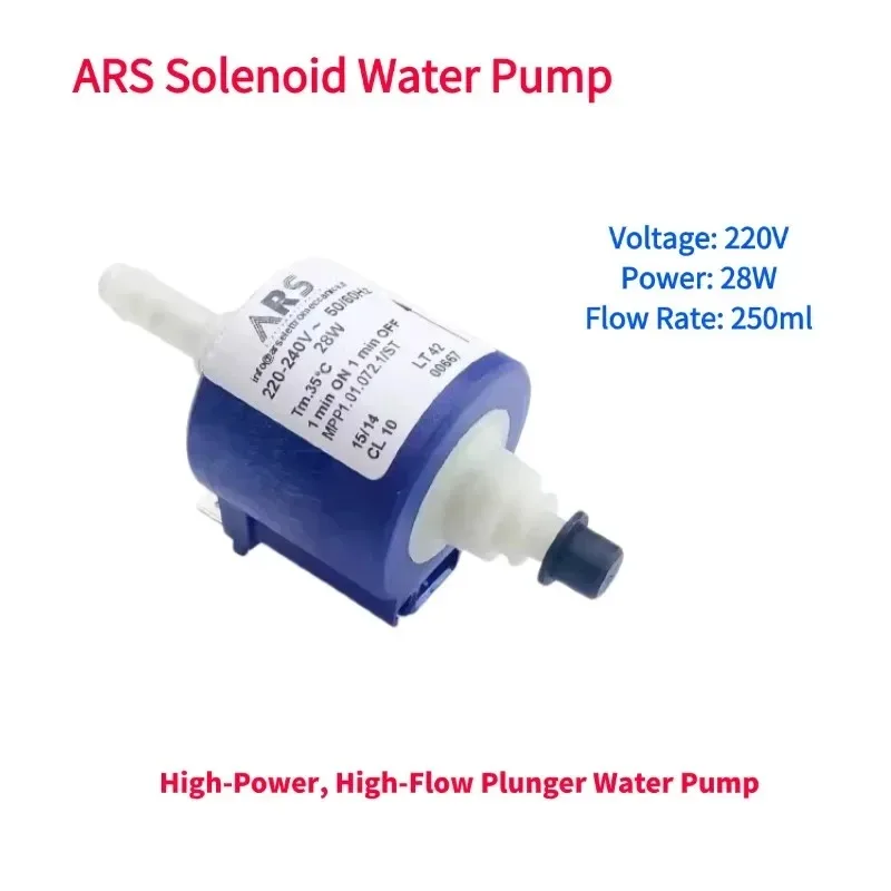 ARS 220V-240V 28W electromagnetic pump, coffee machine water pump, plunger iron water pump
ARS 220V-240V 28W electromagnetic pump, coffee machine water pump, plunger iron water pump