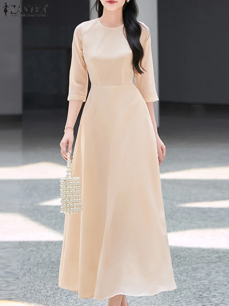 ZANZEA 2025 Autumn Casual Long Dress Women Elegant Work Office Sundress 3/4 Sleeve Solid Color Robe Loose A-Lline Vestidos
ZANZEA 2025 Autumn Casual Long Dress Women Elegant Work Office Sundress 3/4 Sleeve Solid Color Robe Loose A-Lline Vestidos