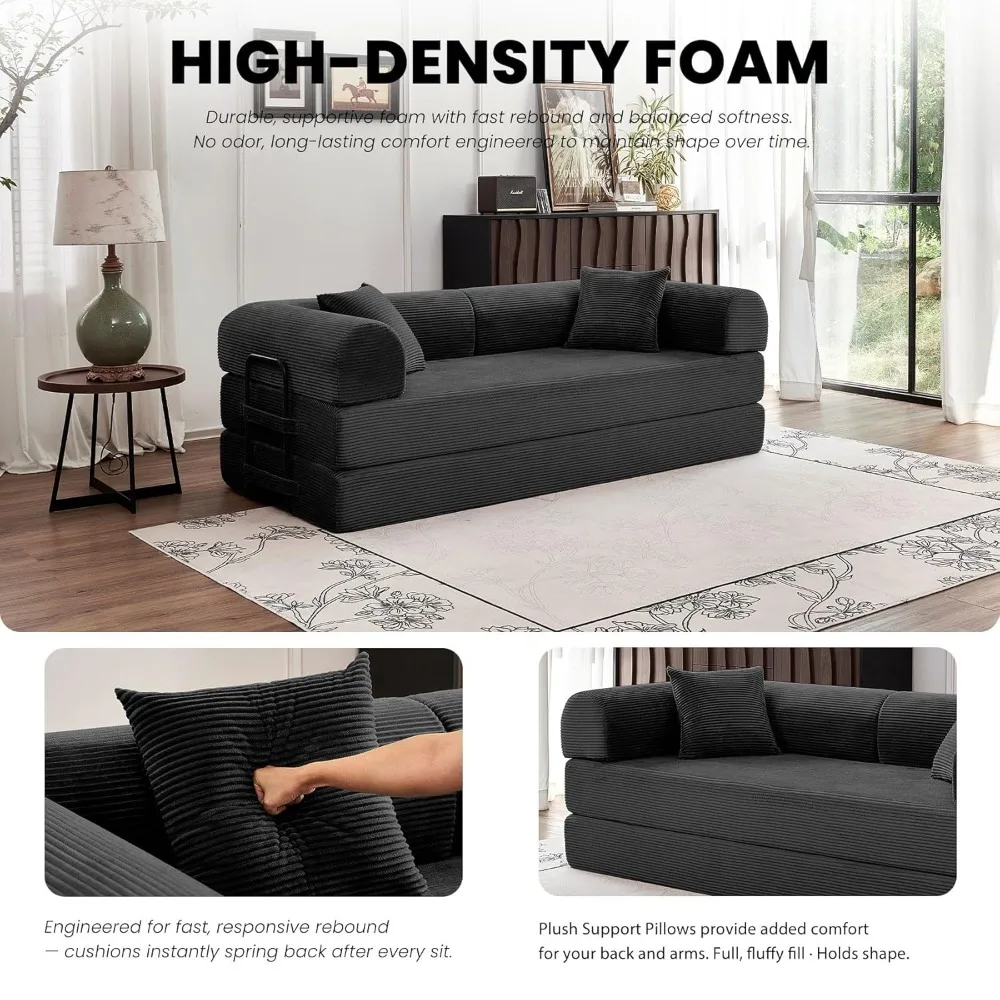 79'' Convertible Sofa Bed, 5-in-1 Folding Boneless Couch, Pull Out Floor Sleeper, Modular Lounge Sofa for Living, Customized
79'' Convertible Sofa Bed, 5-in-1 Folding Boneless Couch, Pull Out Floor Sleeper, Modular Lounge Sofa for Living, Customized