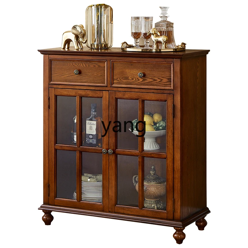 LTT American all solid wood dining side cabinet living room against the wall retro glass wine cabinet double door storage
LTT American all solid wood dining side cabinet living room against the wall retro glass wine cabinet double door storage
