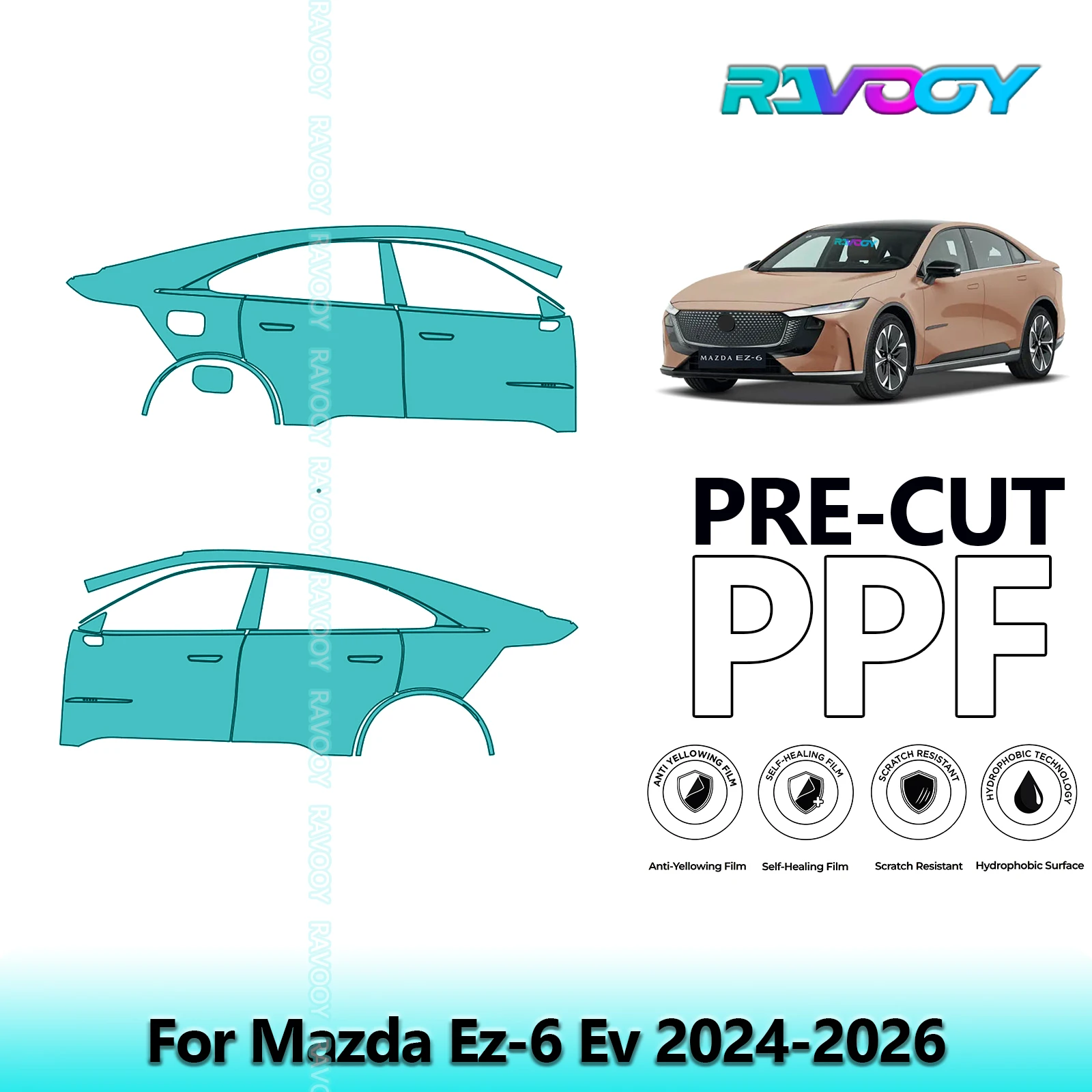 For Mazda Ez-6 Ev 2024-2026 8.5mil Clear Matte Pre-Cut PPF Door & A/B Pillar Kit TPU Paint Protection Film Set
For Mazda Ez-6 Ev 2024-2026 8.5mil Clear Matte Pre-Cut PPF Door & A/B Pillar Kit TPU Paint Protection Film Set