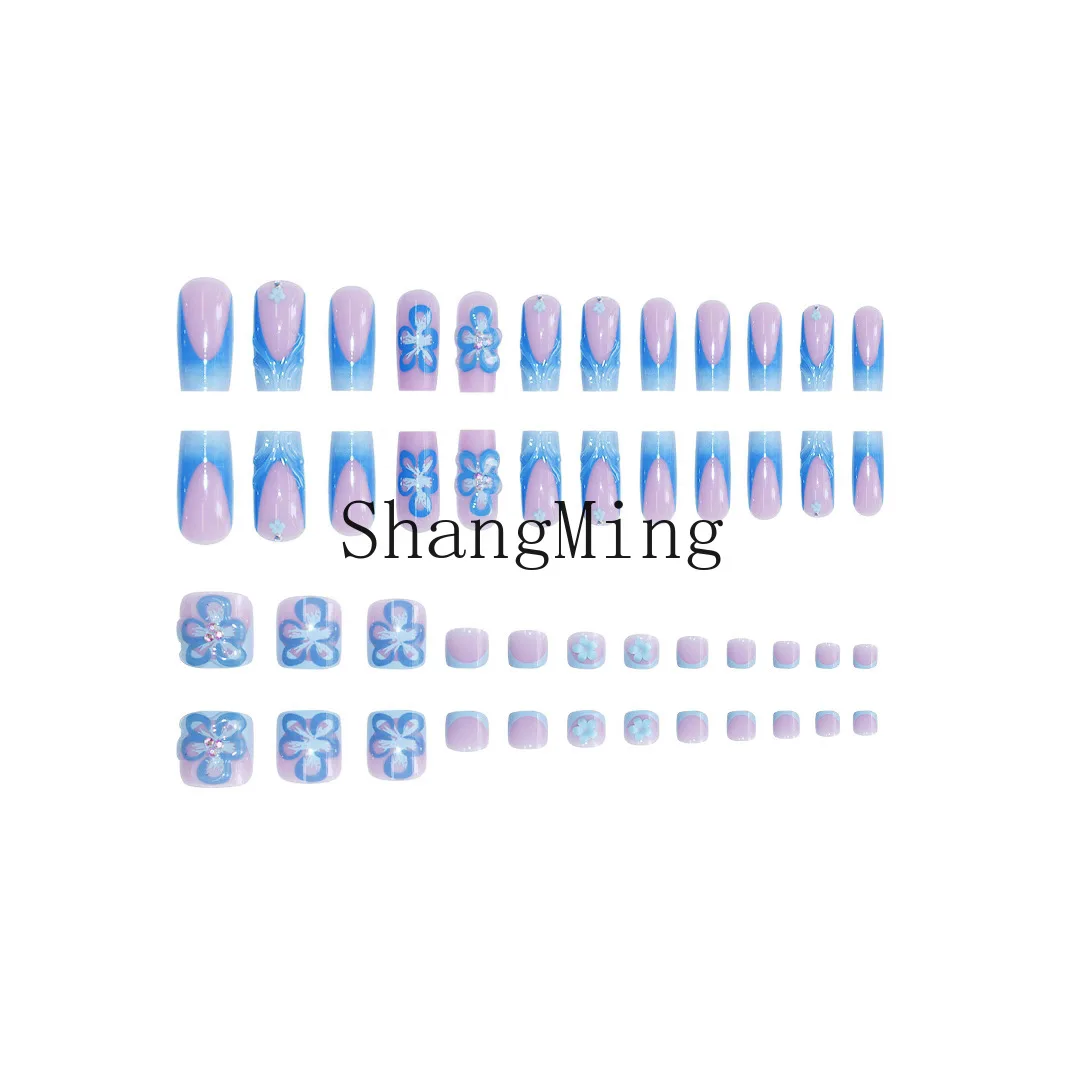 PYH set 3D three-dimensional flower wearing armor sweet cool flash steel ball blue medium European square fake nails
PYH set 3D three-dimensional flower wearing armor sweet cool flash steel ball blue medium European square fake nails