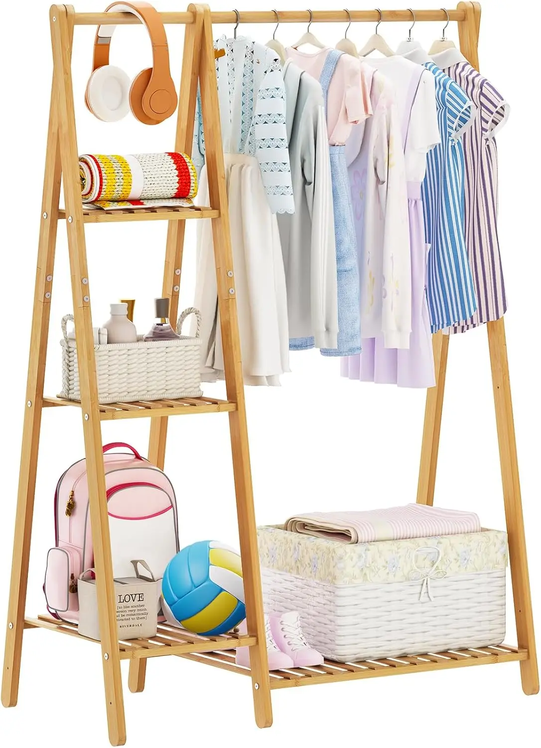 Small Clothes Racks,Kids Clothes Hanging Rack, Bamboo Wood Clothing Garment Rack with Shelves, Free Standing Corner Dress Costum
Small Clothes Racks,Kids Clothes Hanging Rack, Bamboo Wood Clothing Garment Rack with Shelves, Free Standing Corner Dress Costum