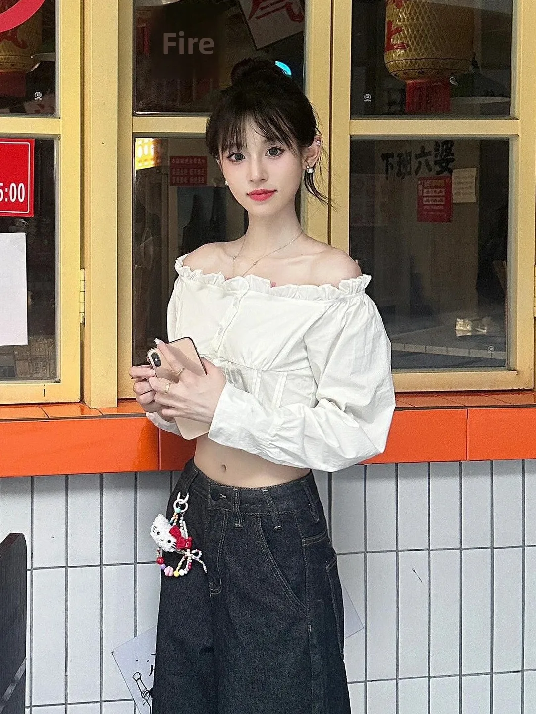 Fashionable Chic Design Short Shoulder Shirt Women's Summer New Style Korean Style Long Sleeve Polyester Fiber White Moonligh...
Fashionable Chic Design Short Shoulder Shirt Women's Summer New Style Korean Style Long Sleeve Polyester Fiber White Moonligh...