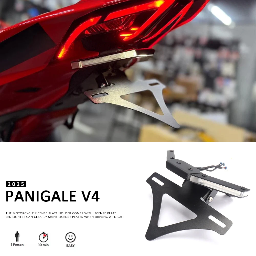 For Ducati Panigale V4 2025 Motorcycle Rear Tail Tidy Fender Eliminator License Number Plate Frame Holder Bracket
For Ducati Panigale V4 2025 Motorcycle Rear Tail Tidy Fender Eliminator License Number Plate Frame Holder Bracket