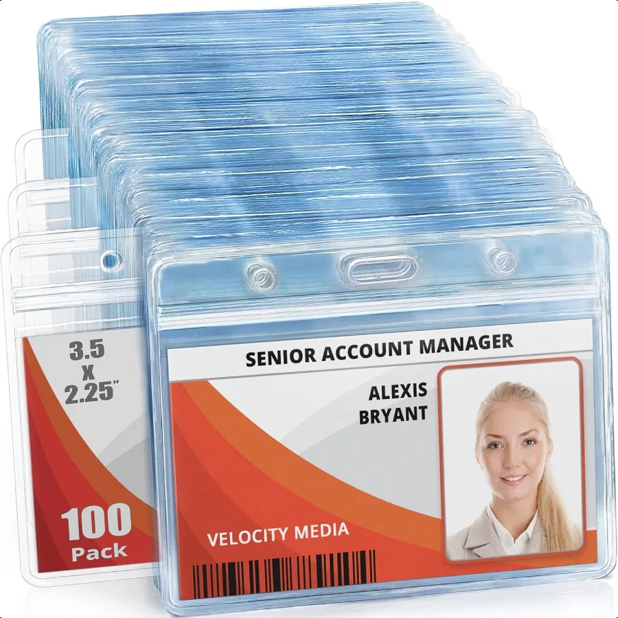 USA Horizontal ID Name Badge Holder Clear 3.5x2.25 Inches 100 Pack Waterproof and Resealable Plastic Card Holders
USA Horizontal ID Name Badge Holder Clear 3.5x2.25 Inches 100 Pack Waterproof and Resealable Plastic Card Holders