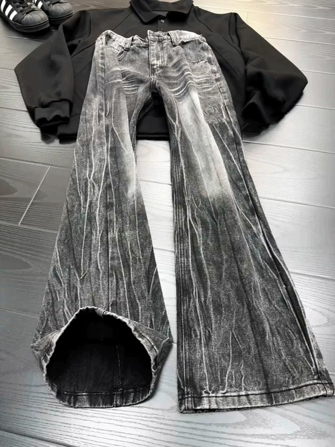 Men's High Waist Straight Leg Fleece Lined Lightning Pattern Denim Jeans Black Grey Autumn Winter High Street Style Trousers
Men's High Waist Straight Leg Fleece Lined Lightning Pattern Denim Jeans Black Grey Autumn Winter High Street Style Trousers
