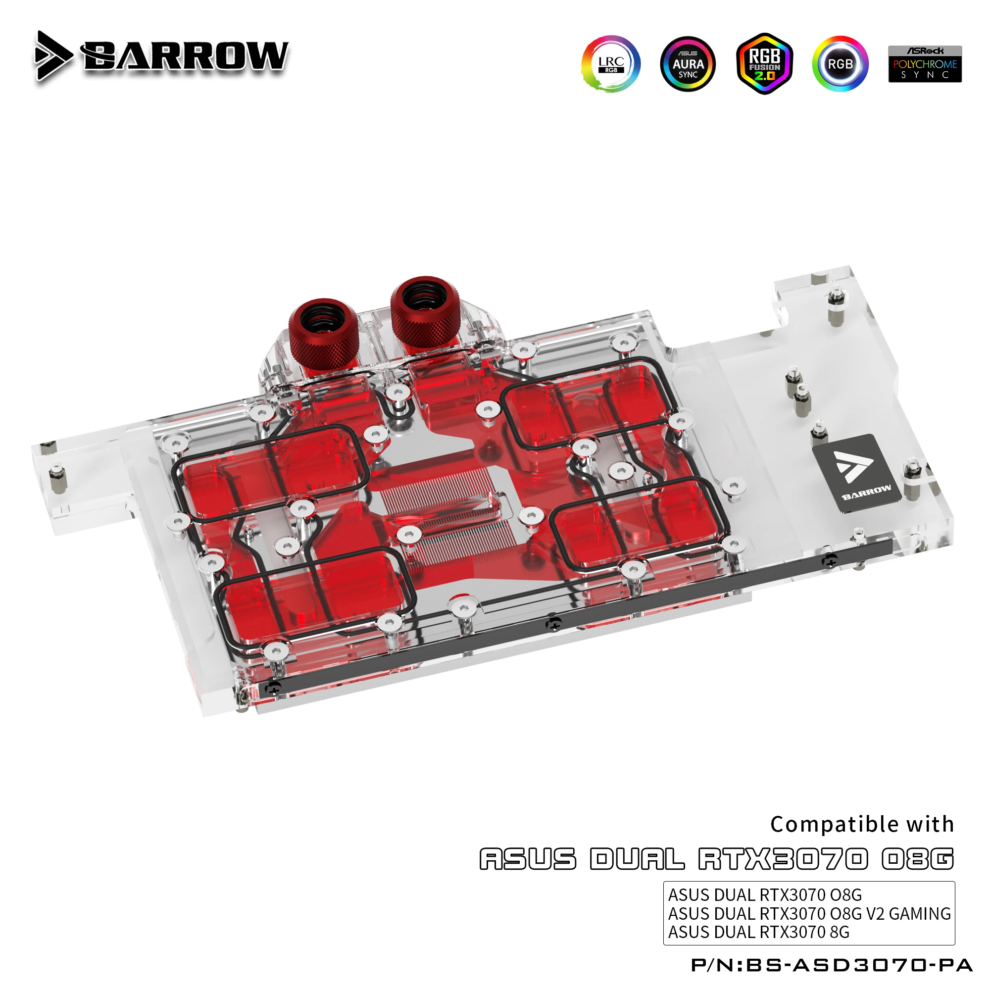 Barrow PC Full Cover RGB GPU VGA Liquid Water Cooling Block Cooler for ASUS DUAL 3070 BS-ASD3070-PA
Barrow PC Full Cover RGB GPU VGA Liquid Water Cooling Block Cooler for ASUS DUAL 3070 BS-ASD3070-PA
