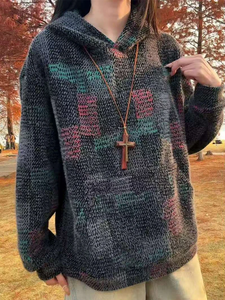 American Sle Plaid Hoodie Men's Knitted Plu Coat Fall Winter Loose Fit Anti-Wrinkle Thiened Regular Length Casual Wear
American Sle Plaid Hoodie Men's Knitted Plu Coat Fall Winter Loose Fit Anti-Wrinkle Thiened Regular Length Casual Wear