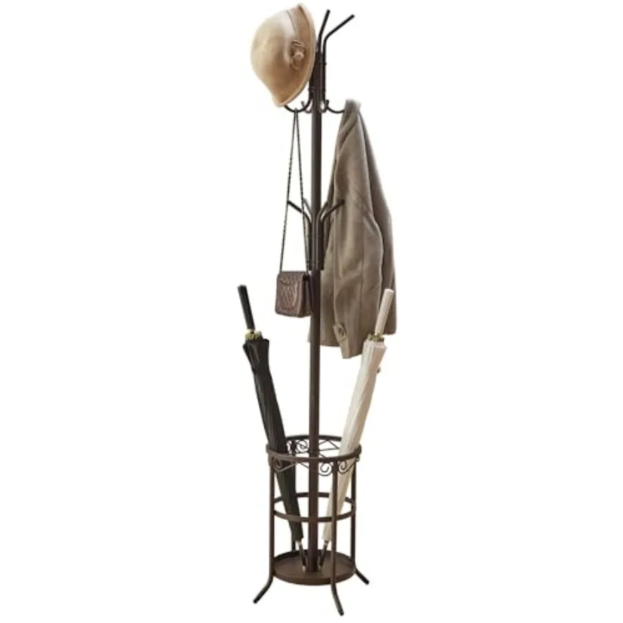 Coat Rack Freestanding, Coat Tree with Umbrella Holder, Metal Coat Rack Stand with 12 Hooks, Standing Coat Hanger Stand, Umbrel
Coat Rack Freestanding, Coat Tree with Umbrella Holder, Metal Coat Rack Stand with 12 Hooks, Standing Coat Hanger Stand, Umbrel