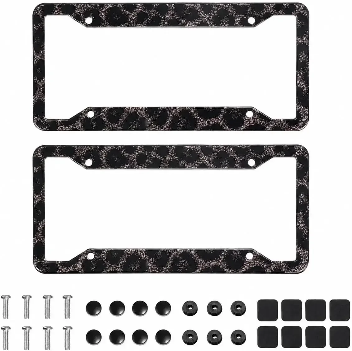 Exquisite Print License Plate Frames, 2 Pack Rust-Proof Aluminum License Plate Holder, Car Decorative Tag Frames with Screws Fasteners Caps fits Standard US Vehicles (Black Leopard Print)
Exquisite Print License Plate Frames, 2 Pack Rust-Proof Aluminum License Plate Holder, Car Decorative Tag Frames with Screws Fasteners Caps fits Standard US Vehicles (Black Leopard Print)