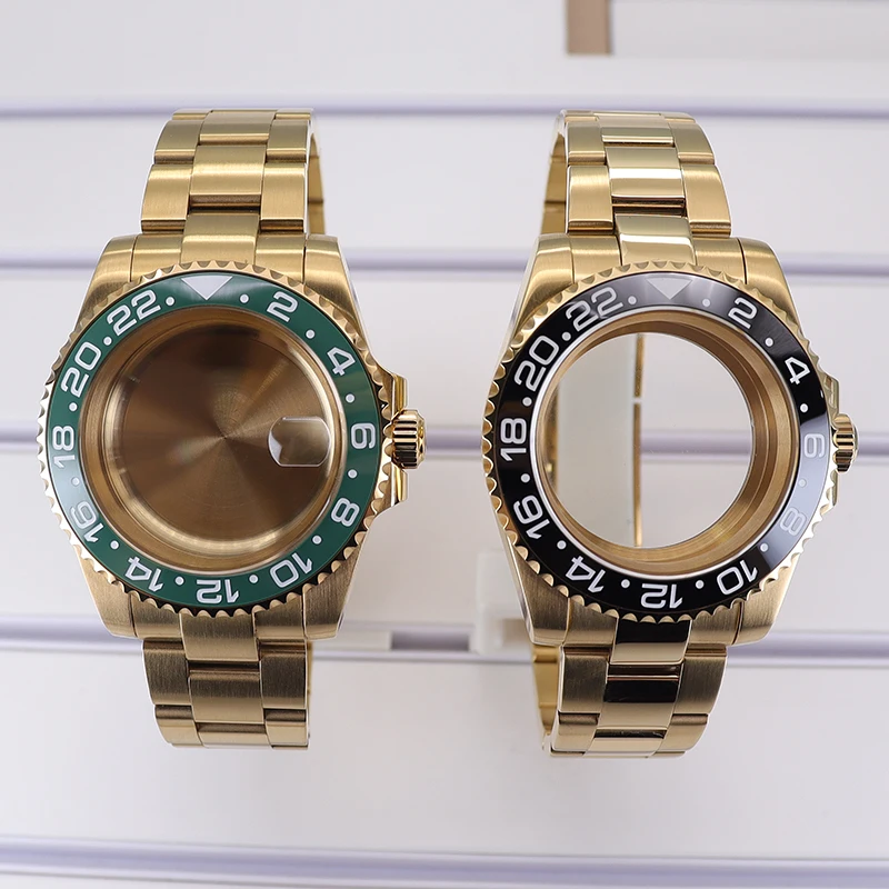 Gold PVD 40mm GMT Watch NH34 Case With Sapphire Crystal For NH34 NH35 NH36 Miyota8215 2824 28.5mm Dial 316L Bracelet Accessories
Gold PVD 40mm GMT Watch NH34 Case With Sapphire Crystal For NH34 NH35 NH36 Miyota8215 2824 28.5mm Dial 316L Bracelet Accessories
