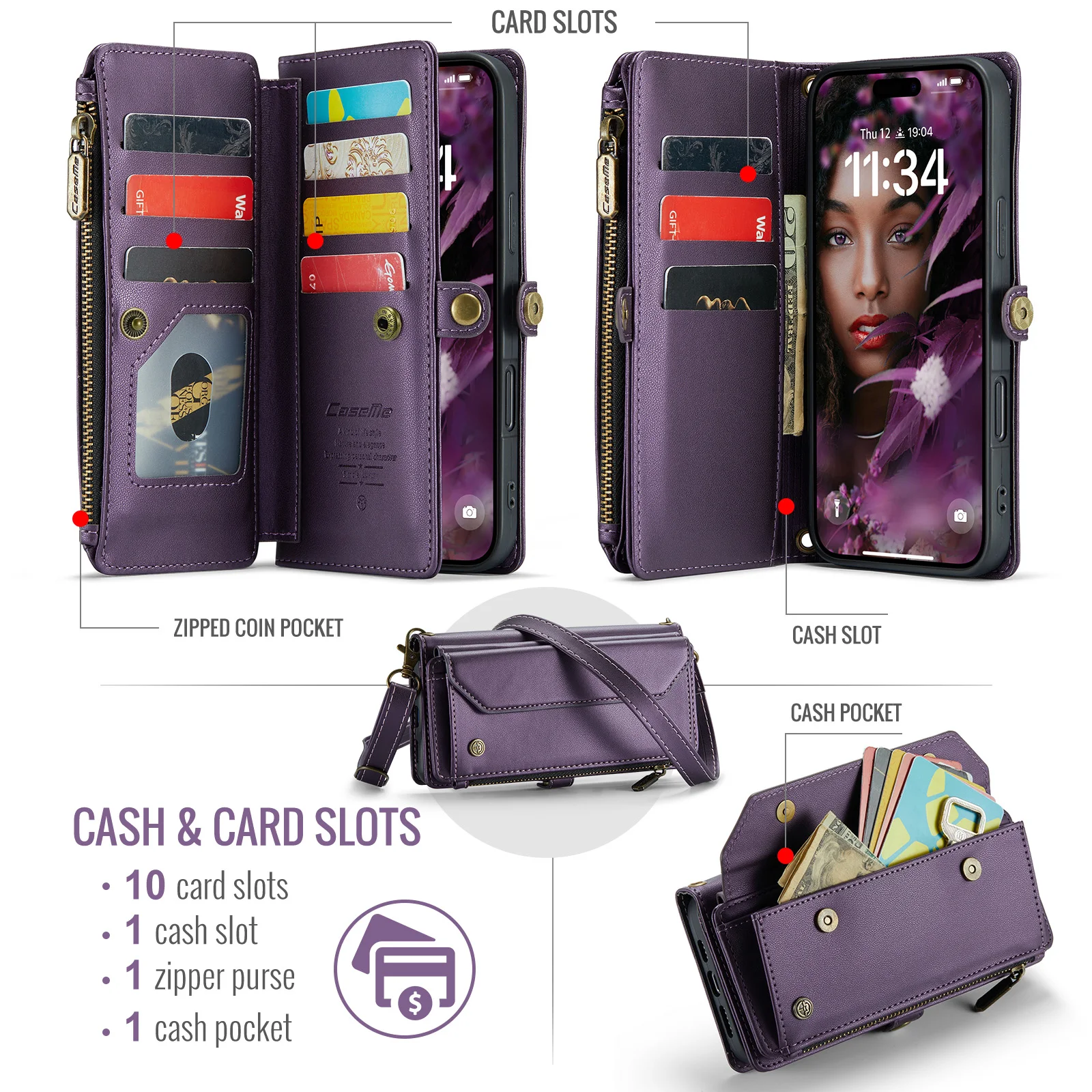 CaseMe-C36 For iPhone 17 16 15 14 13 Pro Max 12 11 XR Luxury Magnetic Flip PU Leather Wrise Wallet Case Card Holder Cover +Strap
CaseMe-C36 For iPhone 17 16 15 14 13 Pro Max 12 11 XR Luxury Magnetic Flip PU Leather Wrise Wallet Case Card Holder Cover +Strap