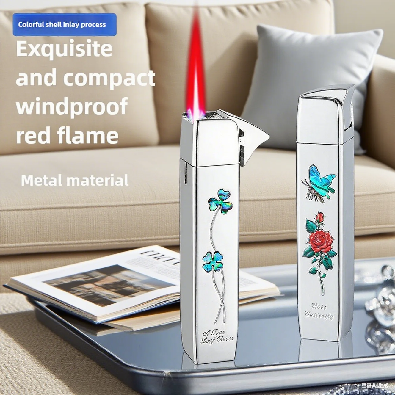 New Exquisite Windproof Red Flame Butane Inflatable Lighter, Long Strip Mini Portable Inlaid with Colorful Shell Metal Lighter
New Exquisite Windproof Red Flame Butane Inflatable Lighter, Long Strip Mini Portable Inlaid with Colorful Shell Metal Lighter