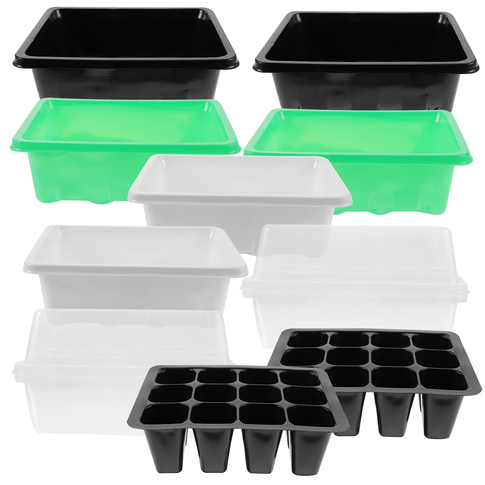 6pcs Seedling Tray Germination Containers Plastic 12 Holes Starter Planter Trays Greenhouse Gardening Tools Balances Moisture
6pcs Seedling Tray Germination Containers Plastic 12 Holes Starter Planter Trays Greenhouse Gardening Tools Balances Moisture